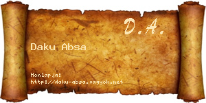Daku Absa névjegykártya